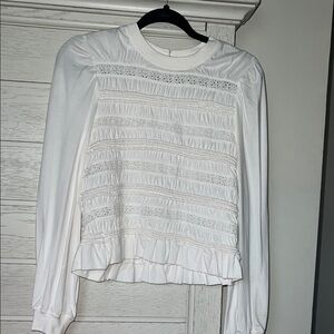 White Lace Detail Top